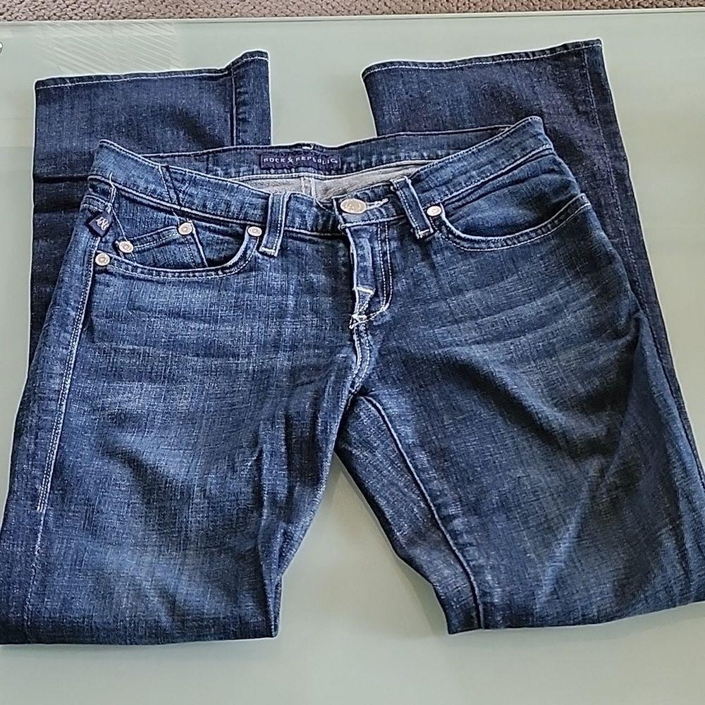 Rock&Republic Kassandra Mid‎ Rise Boot Cut Jeans Size 27 Western Coastal Cowgirl